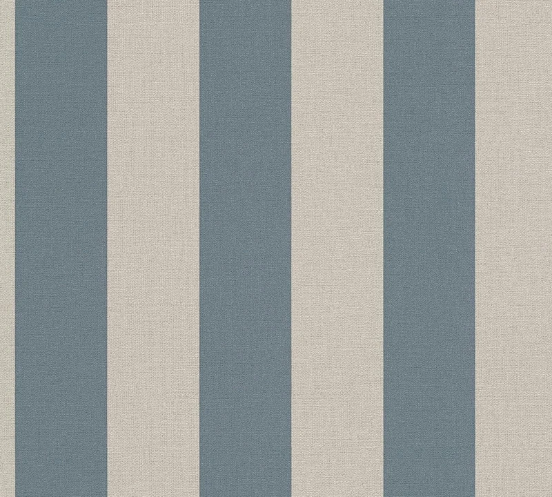 A.S. Création 386651 Wallpaper Stripes Blue Brown - Wallpaper Country House Style - Non-Woven Wallpaper Living Room Modern - 10.05 m x 0.53 m - Made in Germany