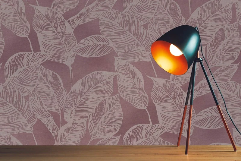 A.S. Création Non-Woven Wallpaper Floral Purple Beige - Wallpaper Country House Style 386634 - Wallpaper Leaves Modern - 10.05 m x 0.53 m - Made in Germany