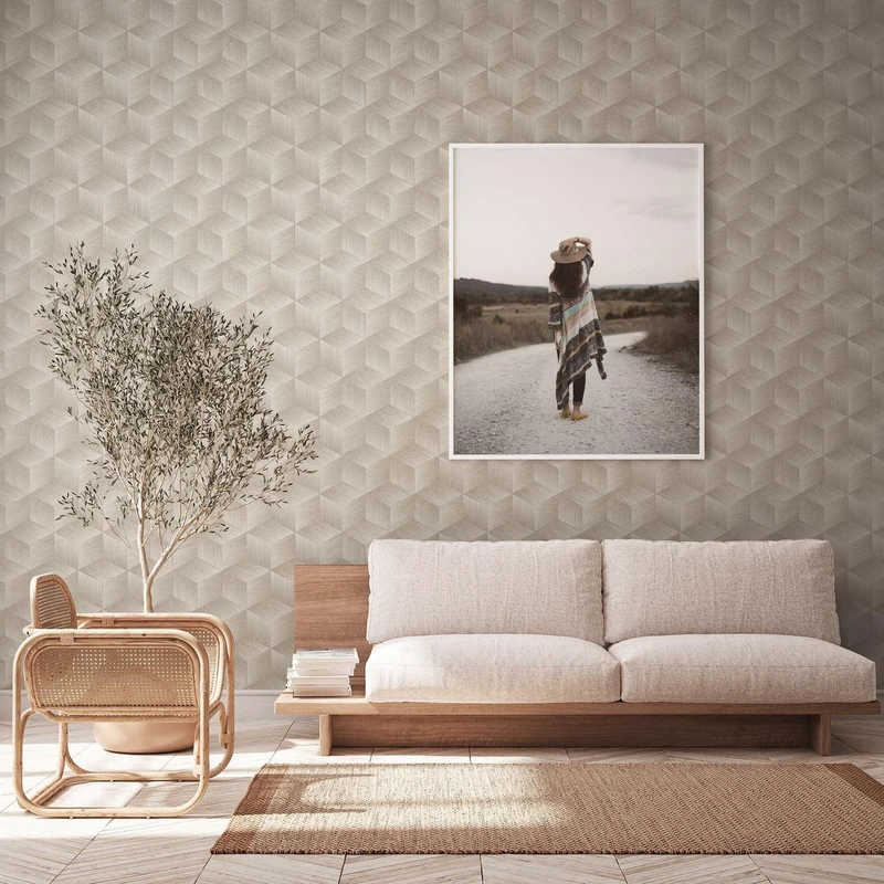 A.S. Création 385061 3D Wallpaper Vintage Beige Grey Non-Woven Wallpaper Pattern Sustainable Living Room 10.05 x 0.53 m Made in Germany