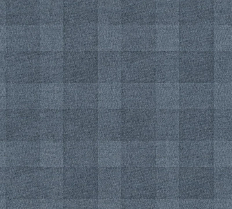A.S. Création 386642 3D Wallpaper Checked Blue - Wallpaper Country House Style - Kitchen Wallpaper Dark Blue - 10.05 m x 0.53 m - Made in Germany