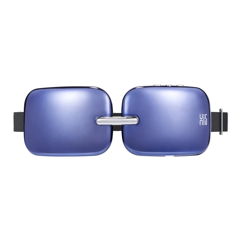 Hi5 E-10 Foldable Mini Wireless USB Eye Massager with Heat &Vibration, Lightweight Portable Travel Eye Therapy Massager, Aston Blue