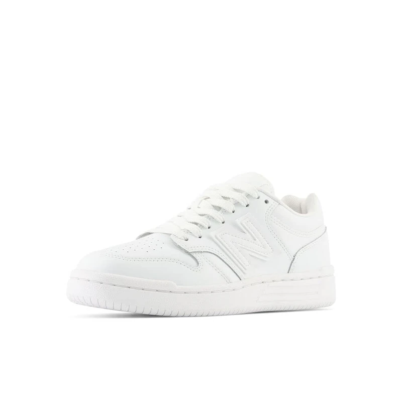 New Balance Kids 480 Shoes, White/White 13/M - Image 1