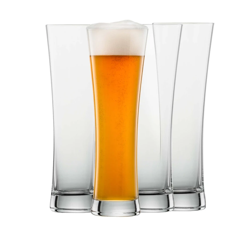 Schott Zwiesel Wheat Beer Glasses 0.5 l Beer Basic (Set of 4), Straight-Lined Wheat Beer Glasses for Wheat Beer, Dishwasher-Safe Tritan Crystal Glasses, Made in Germany (Art. no. 130007)