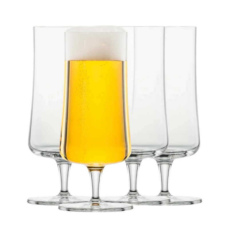 Schott Zwiesel Pilsner Beer Glasses 0.3 Beer Basic(Set of 4), Classic Beer Tulip with Mousse Point, Dishwasher-Safe Tritan Crystal Glasses, Made in Germany (Art. no. 130006)