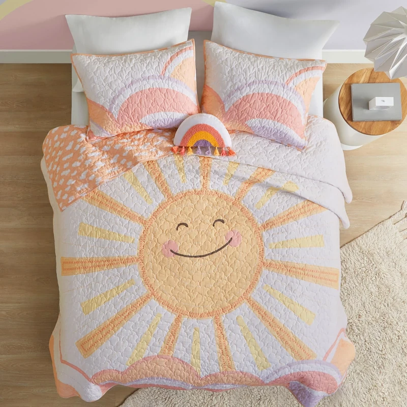 Intelligent Design Urban Habitat Kids Dawn Sunshine Printed Reversible Coverlet Set