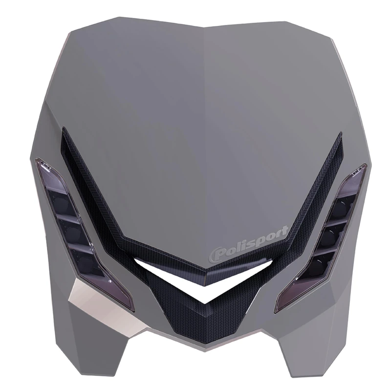 Polisport 8670800005 - E-BLAZE Carbon Fibre Headlight with LED Lamp, Compatible with All Motocross/Enduro Models in Nardo Grey