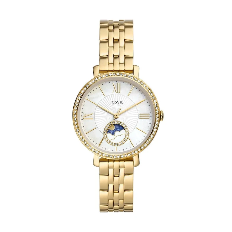 Fossil Jacqueline Watch for Women, Quartz Movement with Stainless Steel and Leather Strap, Sepia Gold