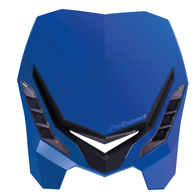 Polisport 8670800003 - E-BLAZE Carbon Fibre Headlight with LED Lamp, Compatible with All Motocross/Enduro Models in Blue
