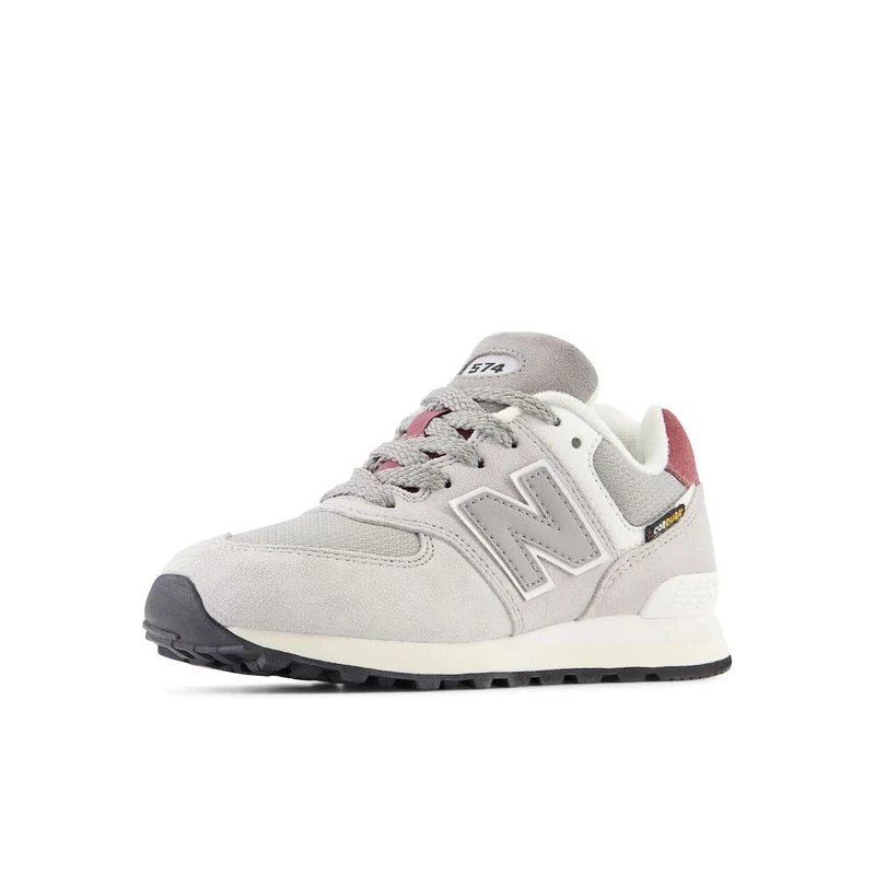 New Balance Boys 574 Sneaker, Grey Red, 4 UK - Image 1