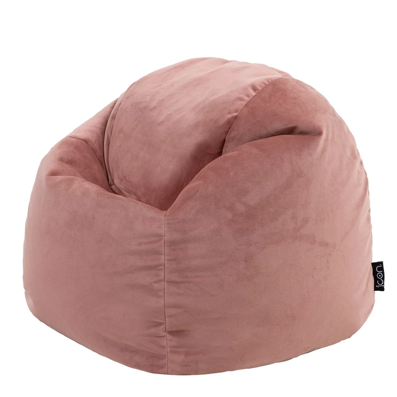 icon Kingston Kids Bean Bag, Dusk Pink, Velvet Bean Bag Chair with Filling Included for Girls and Boys, Childs Chair, Beanbags for Children, Playroom Décor, Bedroom Accessories