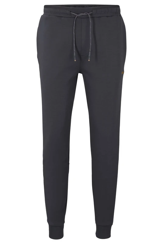 BOSS Mens Hadiko 1 Cotton-blend tracksuit bottoms with side-stripe tape - Image 1