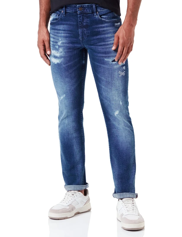 BOSS Men's Delaware Bc-c Jeans Trousers, Medium Blue424, 38 W/30 L