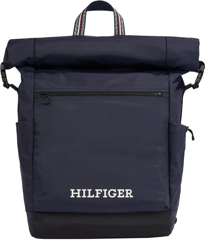 Tommy Hilfiger Men Backpack Rolltop Hand Luggage, Multicolor (Space Blue), One Size