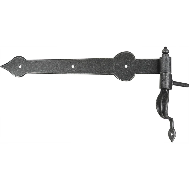 HALCÖ 0127.097.00.0.01.400 400 mm Screw-in Bracket Long Hinge for Doors Galvanised Steel Black Passivated, Silver