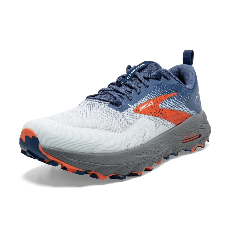 BROOKS 1104031D405 Cascadia 17 Sneaker Male Blue/Navy/Firecracker UK 6.5