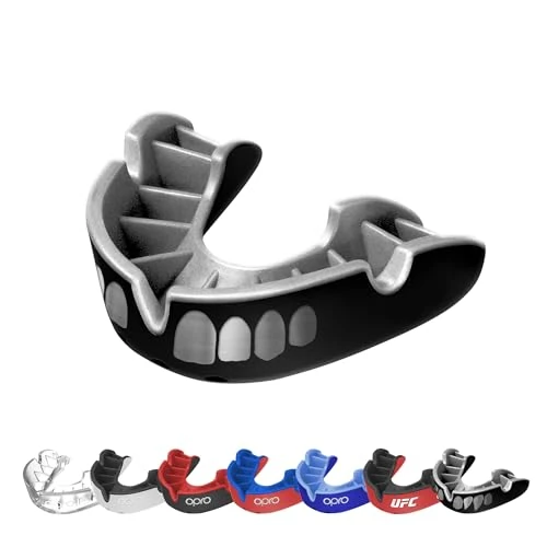 OPRO Silver Level Mouthguard Essential Fit – Gum Shield Adult and Kids – OPRO Mouth Guard Boxing and MMA, Easy Self-Fit Gum Shield Rugby and Hockey – Superior Protection with Dental Warranty
