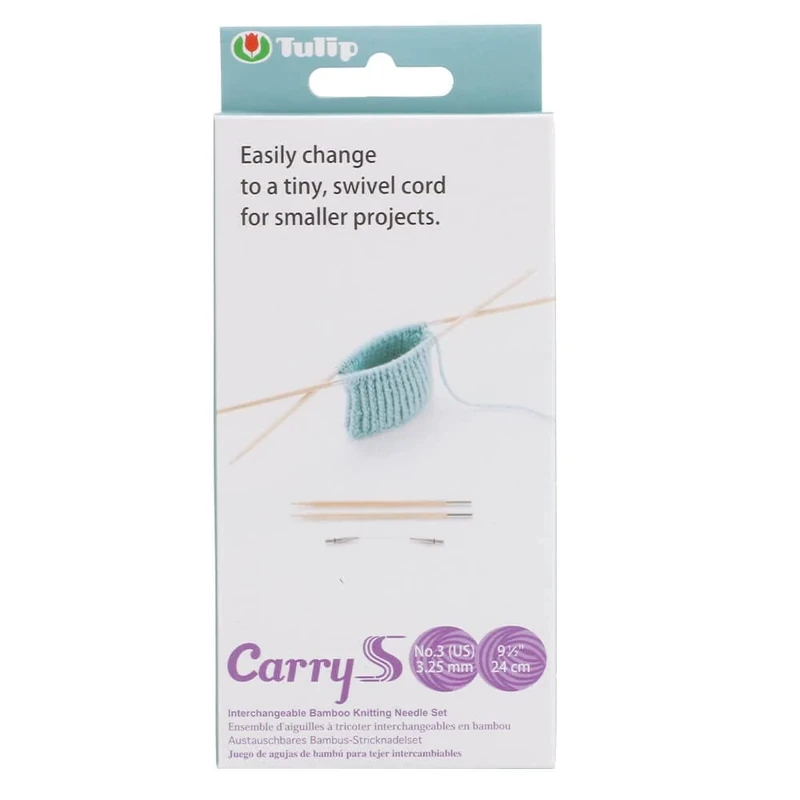 Tulip CarryS Interchangeable Bamboo Knitting Needle tip - 1 Piece, Brown/Beige/Silver