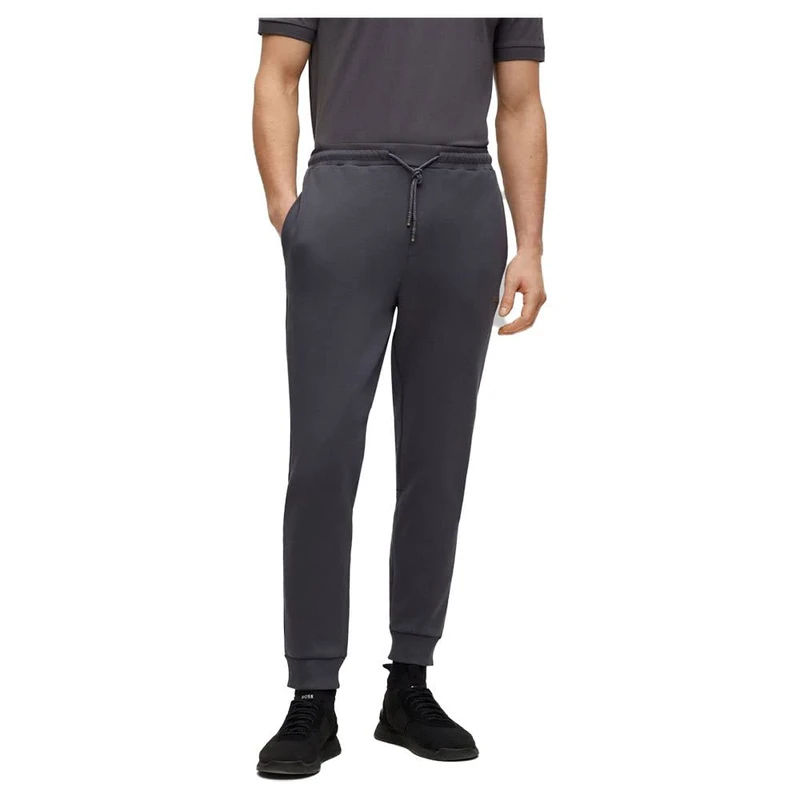 BOSS Mens Hadiko 1 Cotton-blend tracksuit bottoms with side-stripe tape