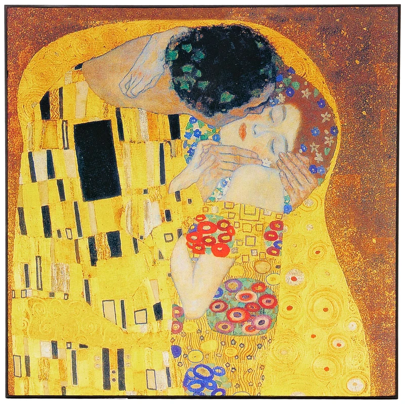 Artopweb TW22314 KLIMT Il Bacio Detail Decorative Panel, Wood MDF, Multicolour, 50x50 Cm - Image 1