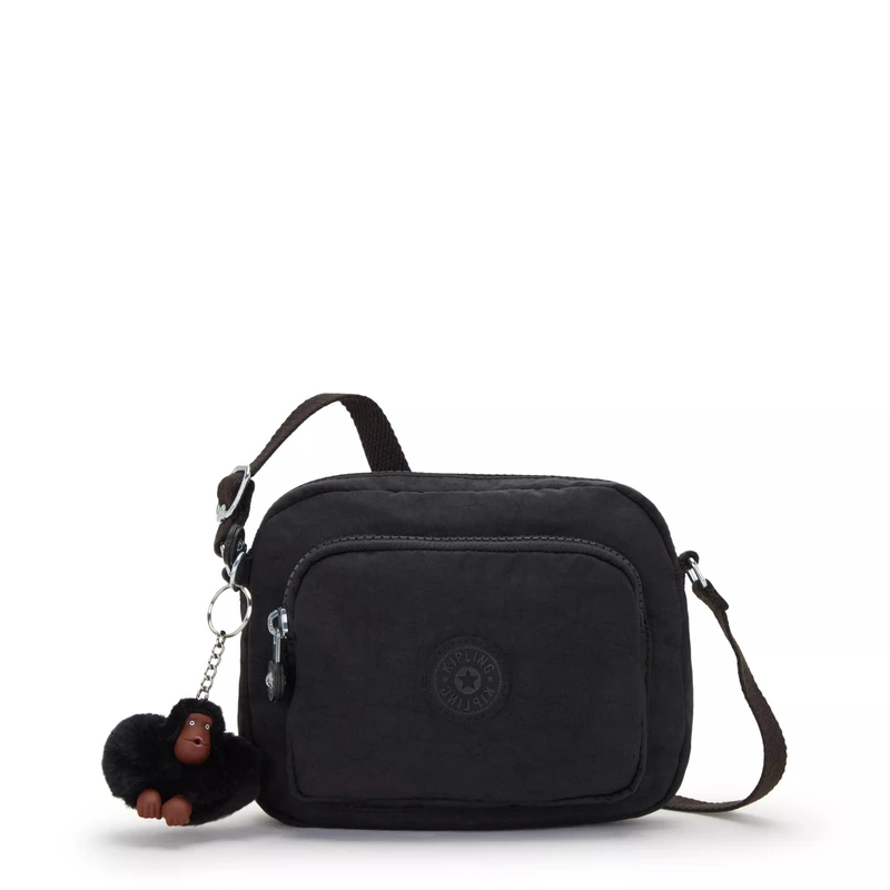 Kipling Hubei Crossbody Bag, Black Tonal, 7.75''L x 6''H x 3.25''D