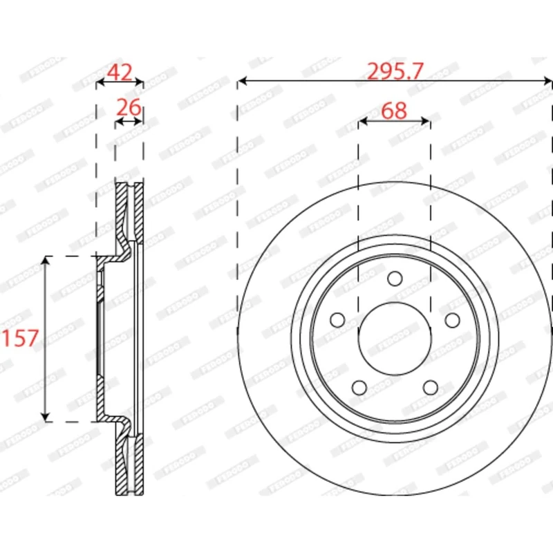 FERODO BRAKE DISC | DDF2099C | FRONT | FOR NISSAN JUKE 2010-2019 | OE-MATCHING QUALITY | SMOOTH & QUIET PERFORMANCE - Image 1
