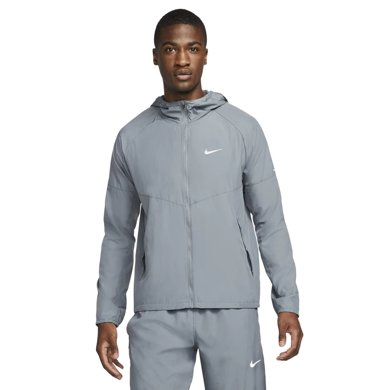 NIKE DD4746-084 M NK RPL MILER JKT Jacket Men's SMOKE GREY/SMOKE GREY/REFLECTIVE SI Size L