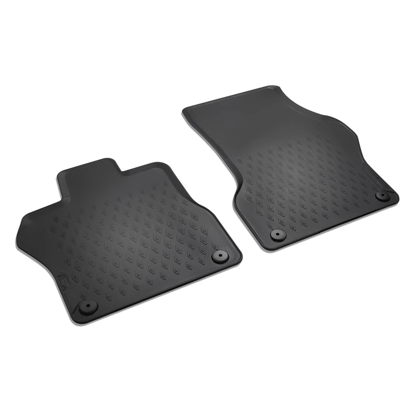 Volkswagen 1T306150282V All-Weather Floor Mats Front 2 x Rubber Floor Mats Black with ID.Buzz Branding