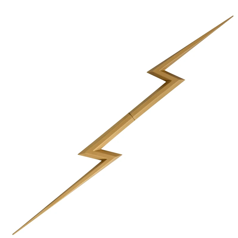 HugOutdoor 2022 New Movie Love and Thunder Zeus Lightning Weapon Halloween Cosplay Pu Props Masquerade Costume Accessories Yellow, Yellow - Image 1