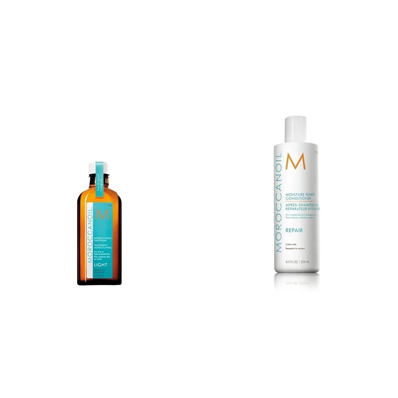 Moroccanoil Treatment Light Hair Oil, 100ml & Moisture Repair Conditioner