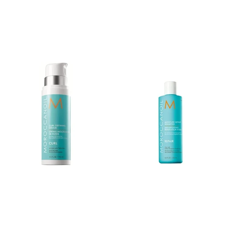 Moroccanoil Curl Defining Cream, 250ml & Moisture Repair Shampoo, 250ml