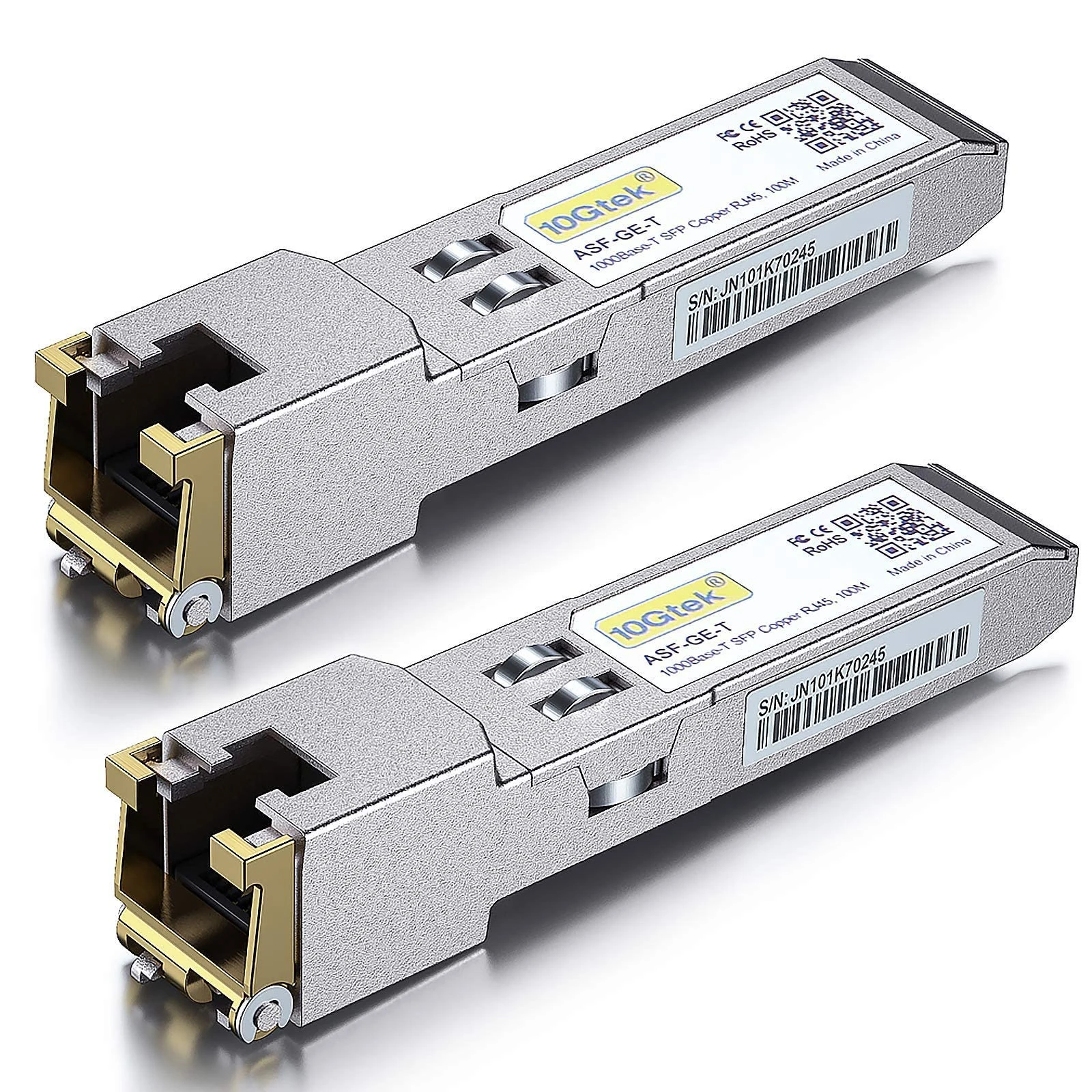 10Gtek [2 Pack] for Ubiquiti UniFi 1G SFP RJ45 Transceiver UF-RJ45-1G, 1000Base-T Copper Mini-Gbic Module