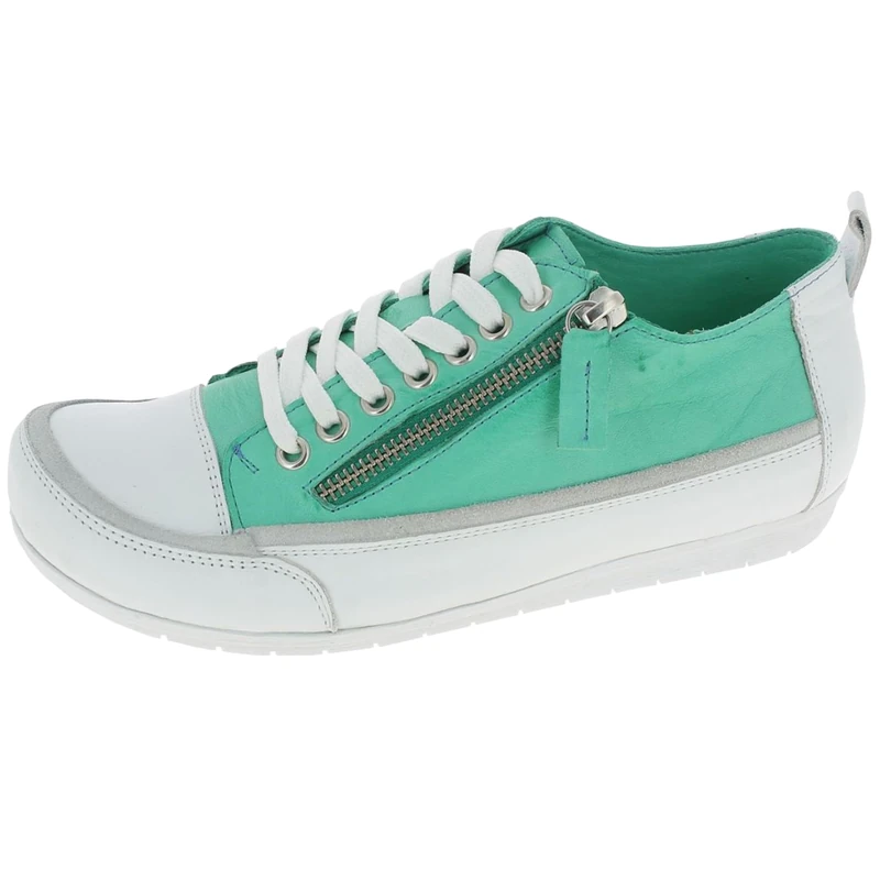 Andrea Conti Women's Trainers Sneaker, Emerald White, 4 UK