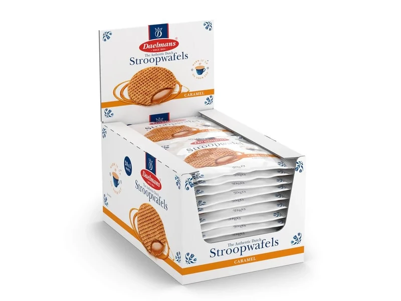 Daelmans Stroopwafels - Caramel Waffles – 39 g x 24 (Single Pack) in a Box - Authentic Dutch Caramel Waffle - Stroopwaffles