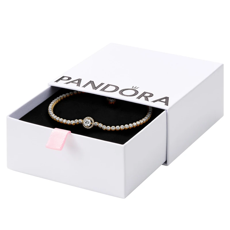 Pandora Timeless 14k Gold-plated bracelet with clear cubic zirconia, 18