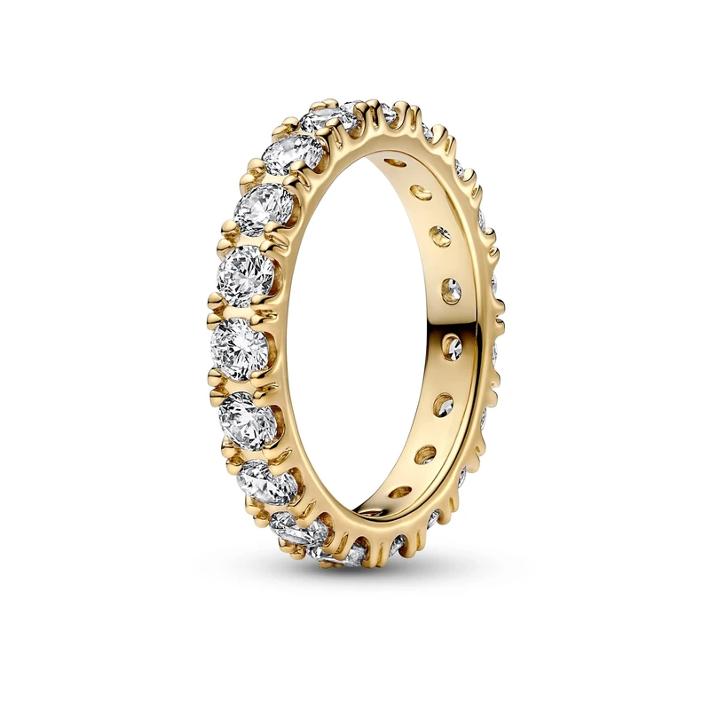 Pandora Timeless 14k Gold-plated Sparkling Row Eternity Ring with clear cubic zirconia, 54