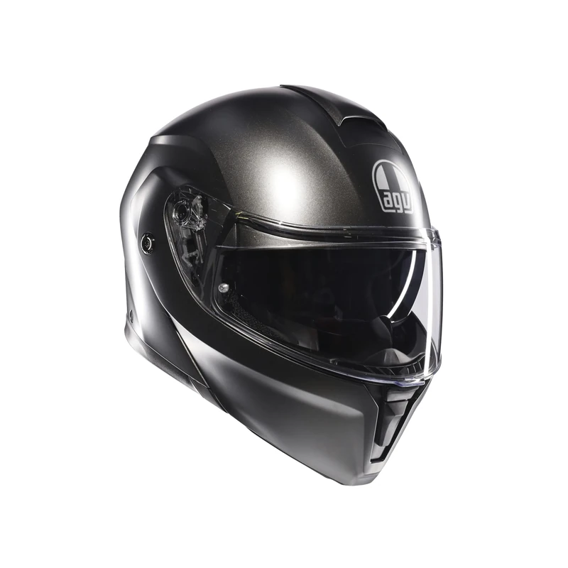 AGV Streetmodular ECE 22-06 Mono, Modular Helmet, Flip Up Motorcycle Helmet ECE 22-06 P/J With Sun Visor, Matt Asfalto Grey, XS - Image 1
