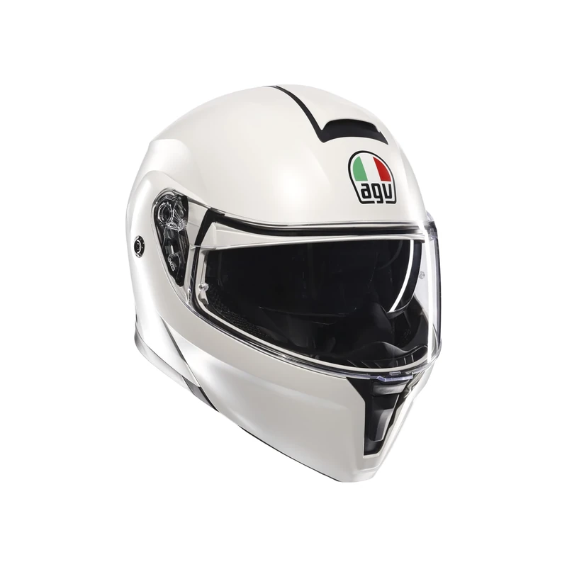 AGV Streetmodular ECE 22-06 Mono, Modular Helmet, Flip Up Motorcycle Helmet ECE 22-06 P/J With Sun Visor, Matt Materia White, XXL