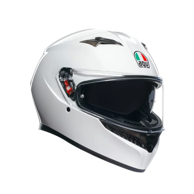 AGV K3 Full Face ECE 22.06 Motorcycle Helmet - Plain, Seta White