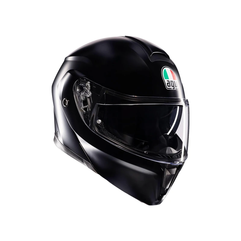 AGV Streetmodular ECE 22-06 Mono, Modular Helmet, Flip Up Motorcycle Helmet ECE 22-06 P/J With Sun Visor, Matt Black, XS