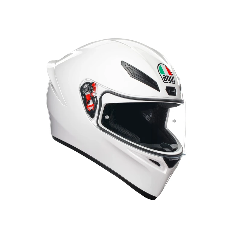 AGV - K1 S E2206, Full-face Motorbike Helmet, ECE, for Men, Racing Style with Spoiler, Air Intakes and Scratch Resistant Visor, 190° Field of View, with Intercom Ready, White, XX-Large