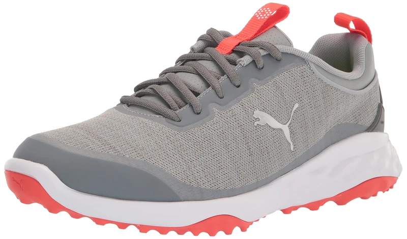 PUMA Golf Mens Fusion Pro Golf Shoe, Quarry Silver-red Blast, 10.5 - Image 1
