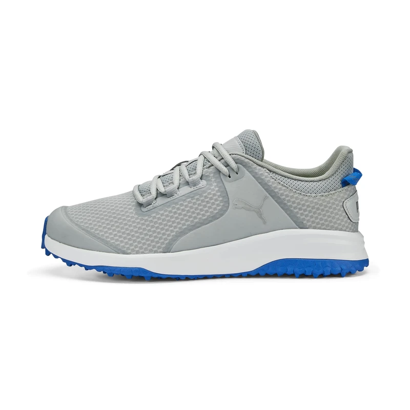PUMA Men's Fusion Grip Golf Shoe, Flat Light Grey Silver Team Royal, 12 UK
