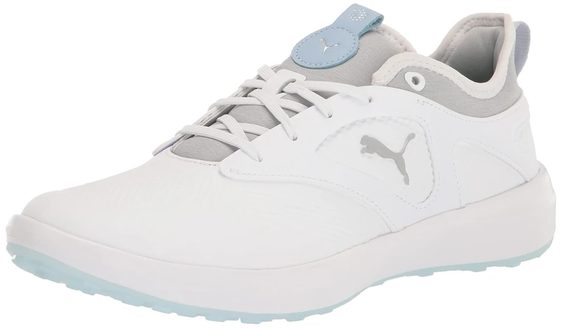 PUMA Women's Ignite Malibu Golf Shoe, White Silv, 4 UK