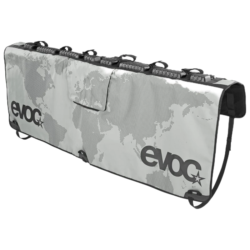 EVOC TAILGATE PAD for bike transport in the pickup (bike carrier without trailer coupling, fixation of up to 6 bikes, access to tailgate lever, bike & tailgate protection, size: XL), stone grey