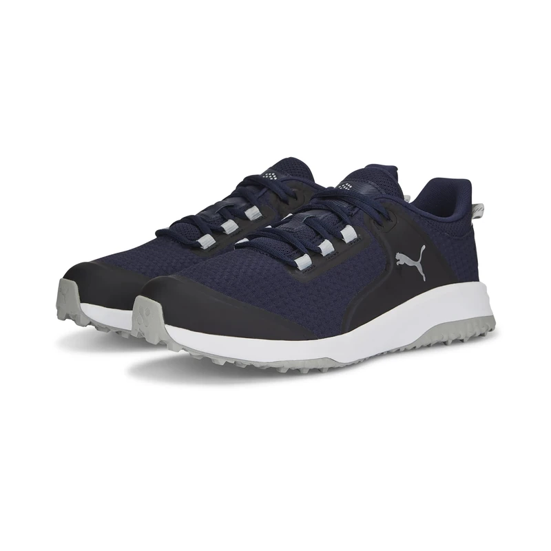 Puma Golf Men's Fusion Grip Extra Wide Golf Shoe, Puma Navy/Puma Silver/Quiet Shade, 11.5