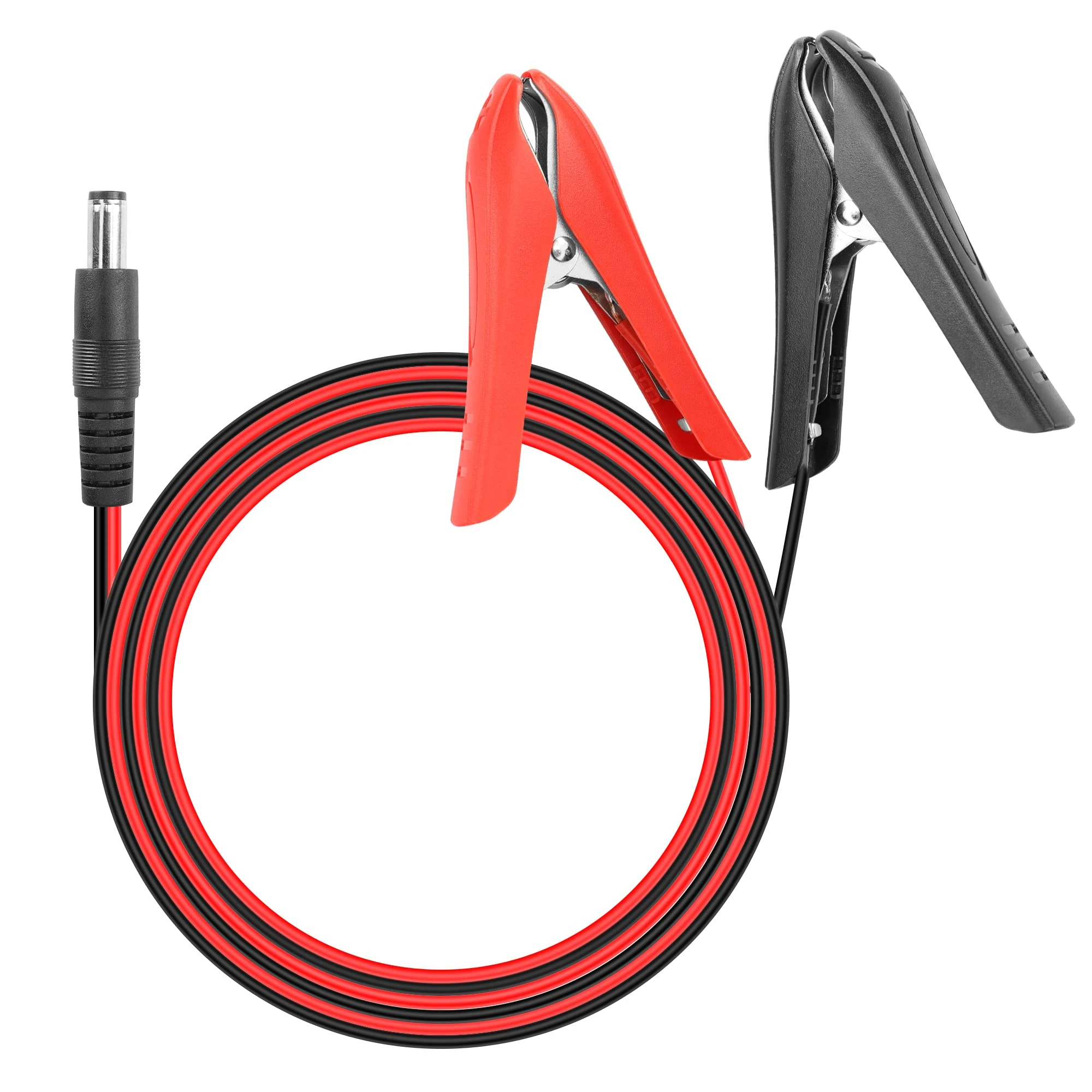 PNGKNYOCN 12V Battery Alligator Clip Cable,18AWG DC 5.5x2.1mm Male to Battery Clamps Extension Cord for Car,RV,Portable Power Station Solar Generator（1.8M）