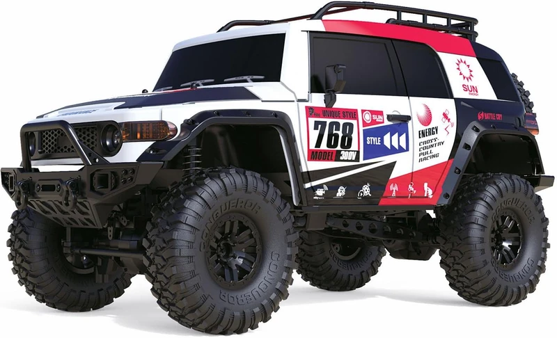 Amewi 22592 Dirt Climbing SUV Race Crawler 4WD 1:10 RTR White/Red with Remote Control, Battery, Charging Cable
