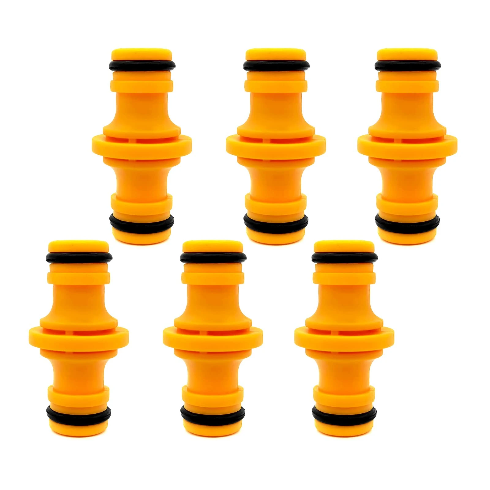 Cretty-Meet 6pcs Double Male Hose Connectors Garden Hose Tap Double Male Hose End Connector Hose Pipe Connectors for Join Garden Hose Pipe Tube and Garden Irrigation System, (C-923)