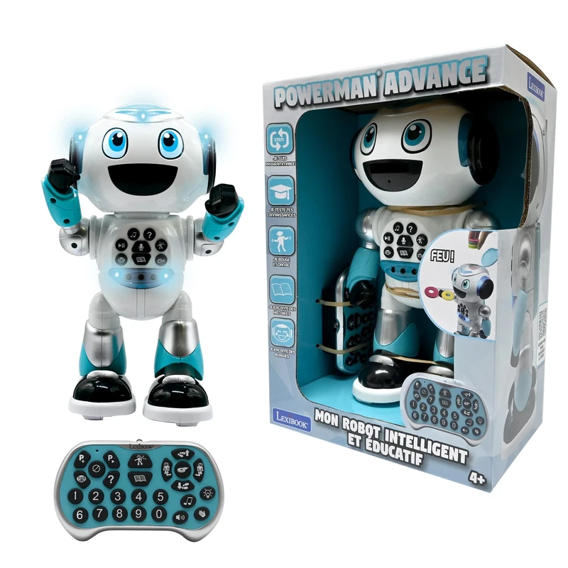 Lexibook, Powerman Advance Remote Control Robot Interactive Toy for Kids Walking, Dancing, Playing Music, Producing and Telling Stories, Learning Quiz, Programmable, ROB28FR