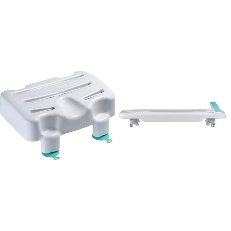 Helping Hand Company Kingfisher Bath Seat. Lightweight White Plastic Bath seat with Suction Cup feet. 12” (300mm) high, 158kg/25 Stone Weight Limit. & Helping Hand Kingfisher White Plastic Bath Board